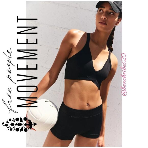 FP MOVEMENT BY FREE PEOPLE Good Karma Super Plunge Bra Black M/L NWOT FP-316 - Picture 2 of 11